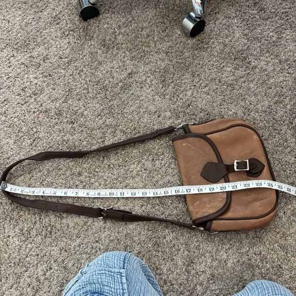 Brown Leather Saddle Crossbody Bag Neutral - Picture 13 of 13
